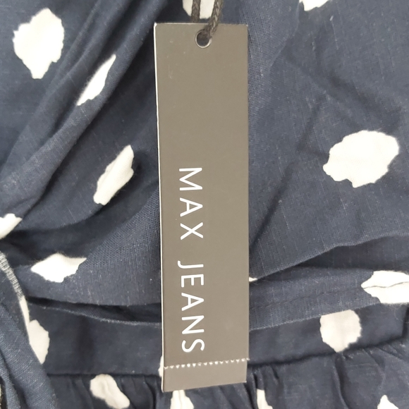 Navy Polka dot Midi Skirt - Picture 3 of 4